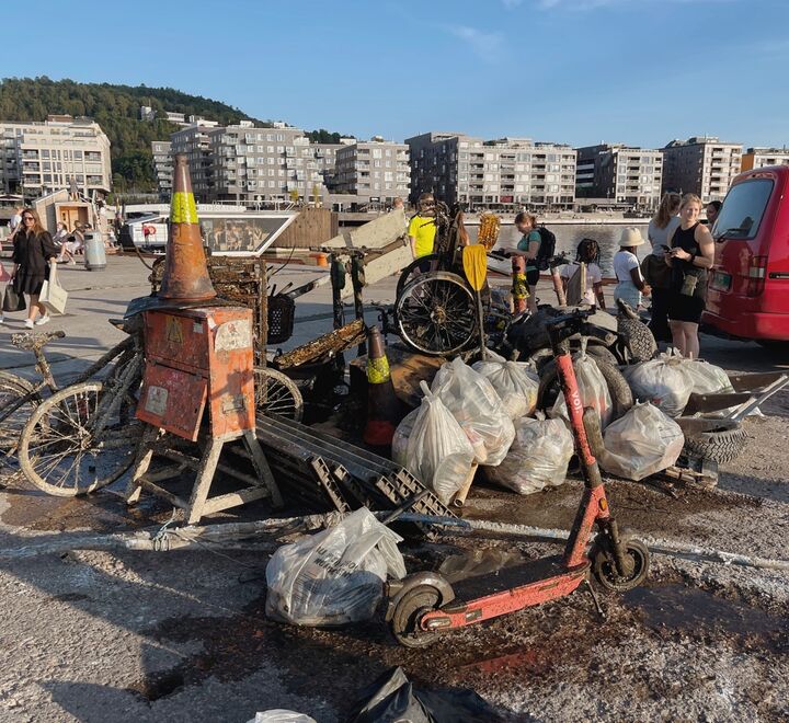 Trash from Clean-Up in Bjørvika