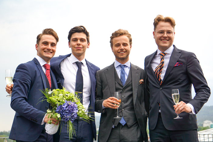 Group photo of boys in suits